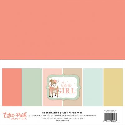 Echo Park It's A Girl Cardstock - Solids Kit
